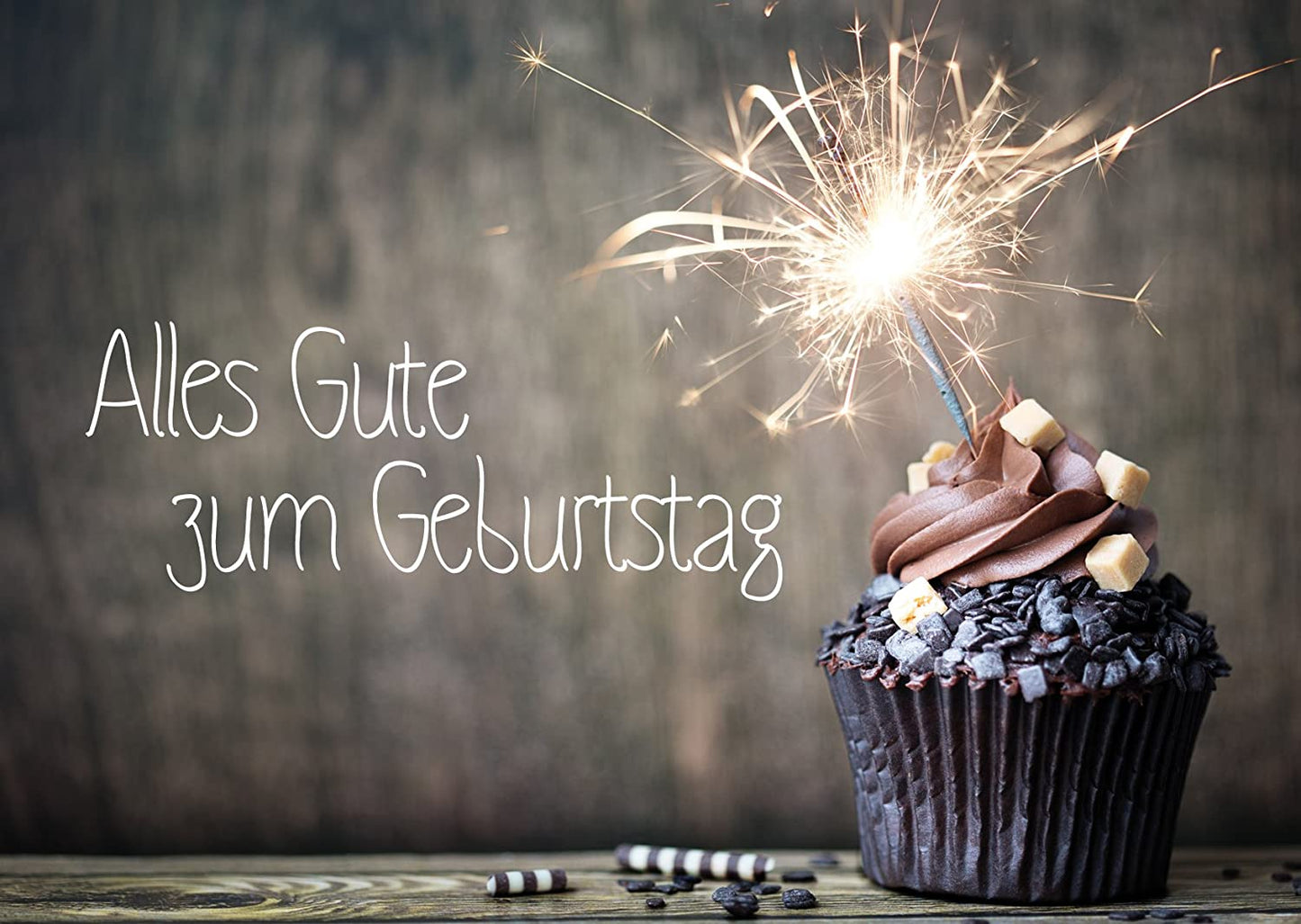 Geburtstagskarten-Set mit 20 Geburtstags-Postkarten, 5 Motive mit jeweils 4 Geburtstagskarten, Aufschriften Happy Birthday, Herzlichen Glückwunsch, Alles Gute zum Geburtstag und weitere.