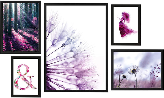 PICSonPAPER Poster 5er-Set Fairytale, schwarz gerahmt, Dekoration, Kunstdruck, Wandbild, Posterwand, Posterwall, Collage