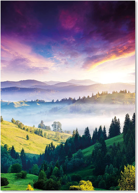 PICSonPAPER Poster Majestic Mountain, ungerahmt DIN A4, Dekoration, Kunstdruck, Wandbild, Fineartprint (Himmel, DIN A4)