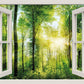 PICSonPAPER Leinwandbild Fensterblick zum Wald, 70 cm x 50 cm, Dekoration, Kunstdruck, Wandbild, Geschenk, Leinwand Natur
