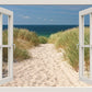 PICSonPAPER Leinwandbild Fenster zum Strand, 40 cm x 30 cm, Dekoration, Kunstdruck, Wandbild, Geschenk, Leinwand Natur, Nordsee