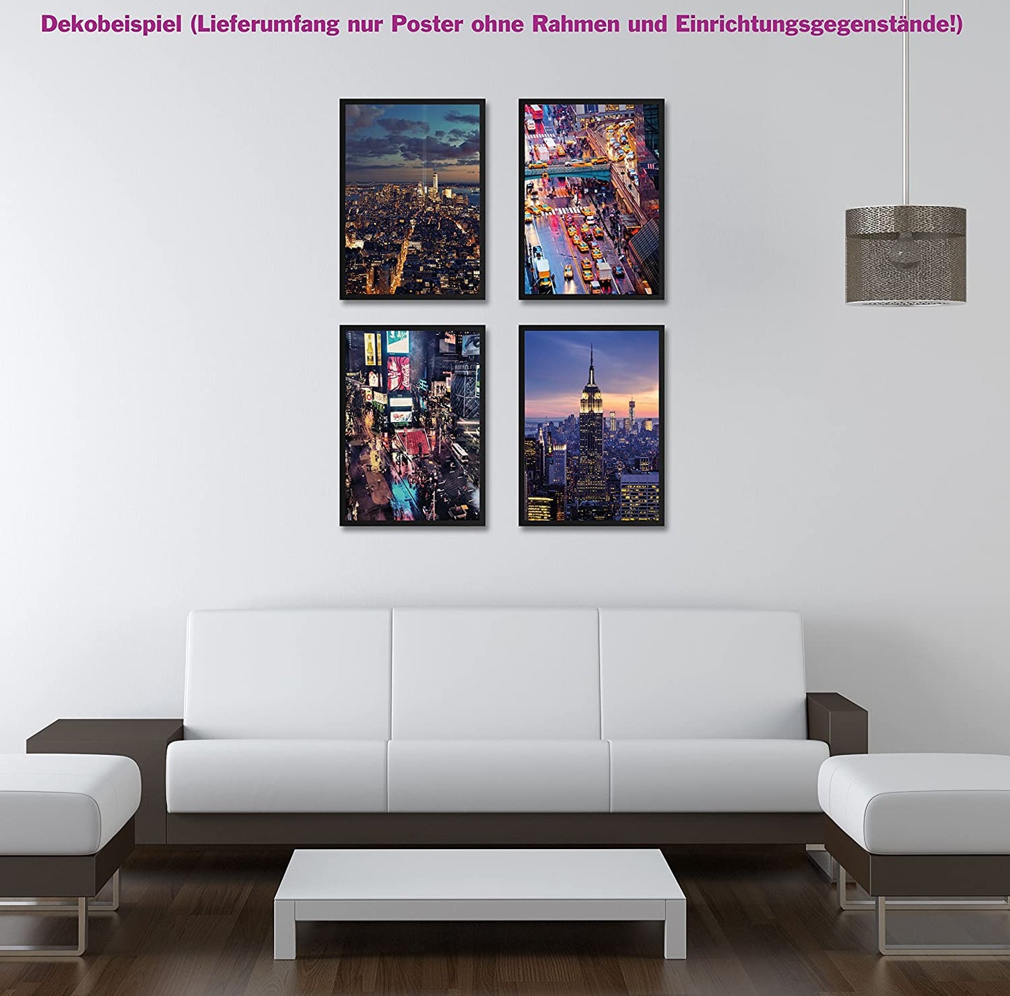 PICSonPAPER Poster 4-Set New York 2", ungerahmt DIN A4, Dekoration fürs Wohnzimmer oder Büro, Dekoposter, Geschenk, Kunstdruck