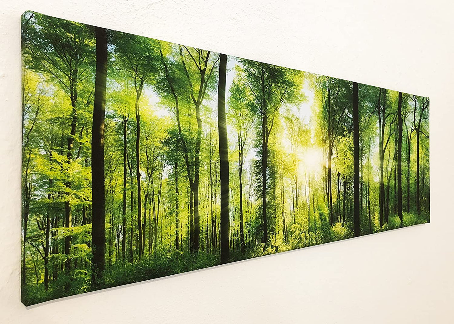 PICSonPAPER Leinwandbild Panorama Wald, 90 cm x 30 cm, Dekoration, Kunstdruck, Wandbild, Geschenk, Leinwand Natur (Wald)