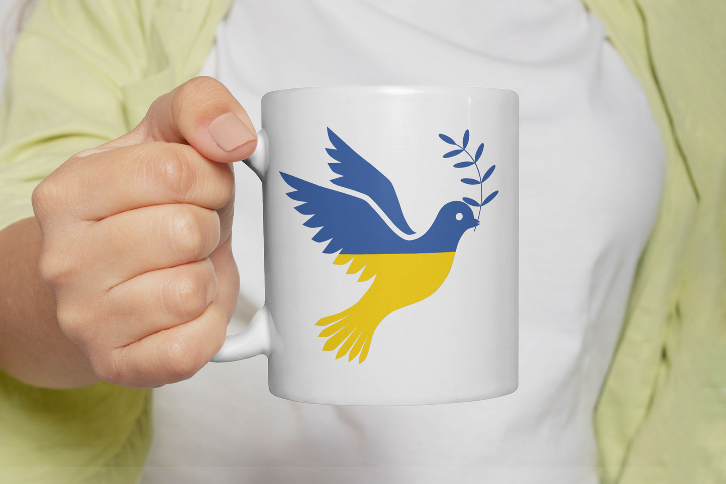 Tasse Ukraine Flagge Friedenstaube, Frieden für Ukraine Kaffeetasse