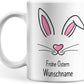 Tasse personalisiert mit Namen, Frohe Ostern Wunschname, Ostergeschenk für Kinder Männer Frauen Kollegen Geschenkidee zu Ostern