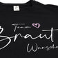 Personalisiertes JGA T-Shirt, Braut & Team Braut mit Wunschnamen, Junggesellinnenabschied Shirt